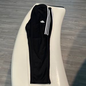Adidas black white stripes trainer pants